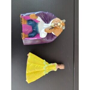 Vintage 1992 Beauty and the Beast Pizza Hut hand puppets Kid's Meal Toys USED